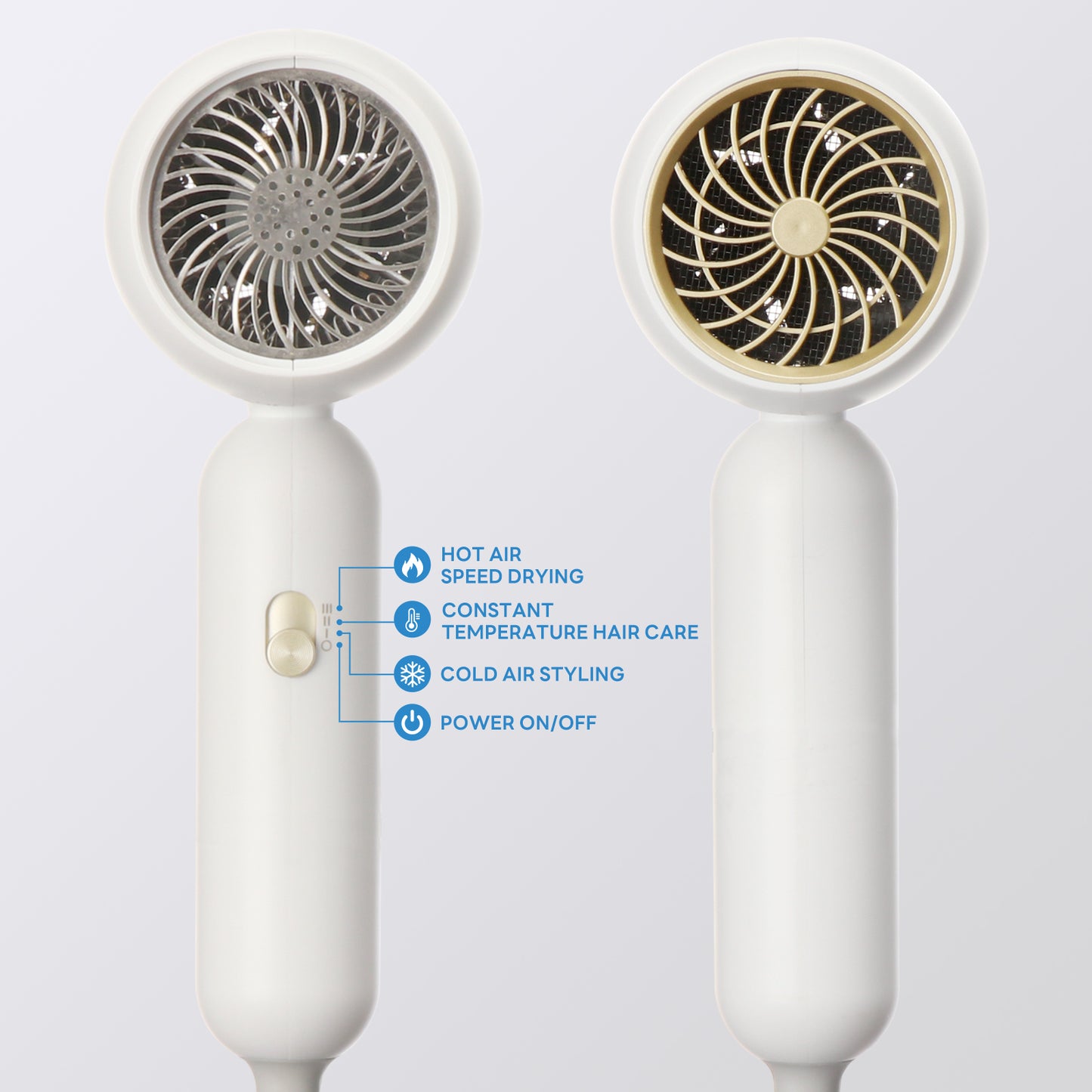 Professional Quiet Hair Dryer for Travel • Ionic Care